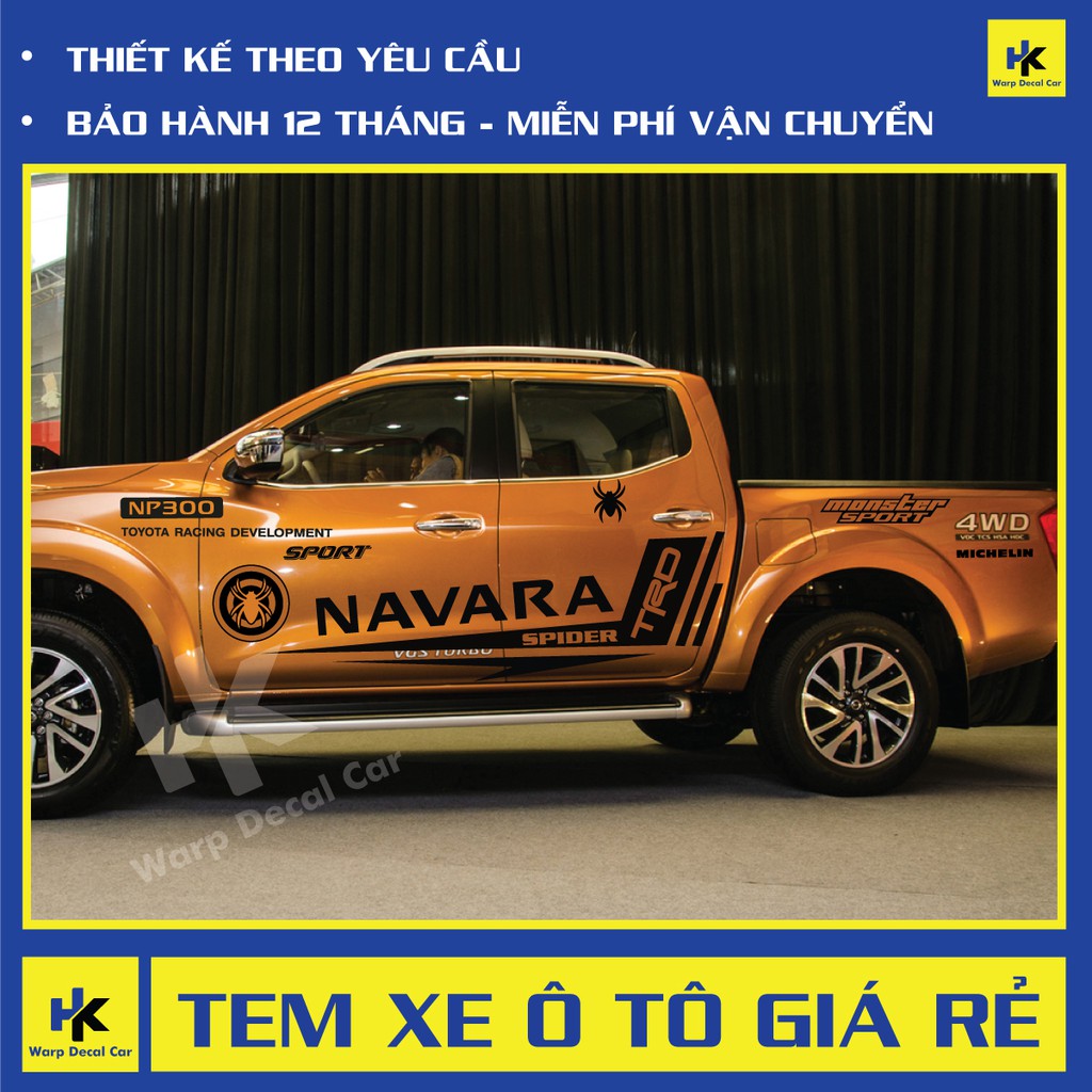 Tem xe Nissan Navara dán 2 bên sườn - tem xe ô tô giá rẻ hà nội
