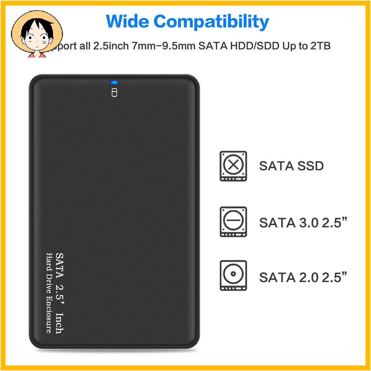 Hộp Đựng Ổ Cứng Di Động 2.5-inch Hỗ Trợ 2tb Hdd Sata Sang Usb 3.0 Ssd Hdd (0309) | BigBuy360 - bigbuy360.vn