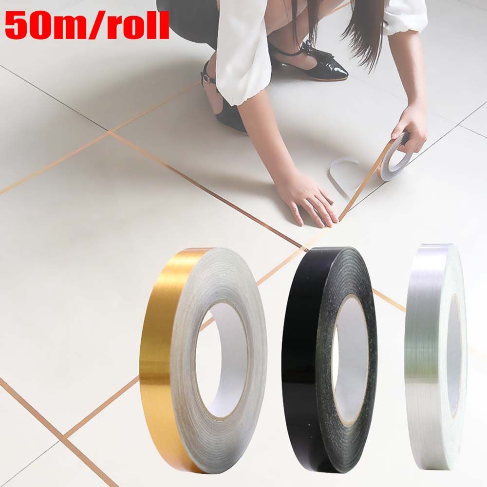 Cuộn băng keo PVC YIYU 0.5cm/ 1cm dán viền gạch sàn nhà chống thấm nước trang trí nhà cửa