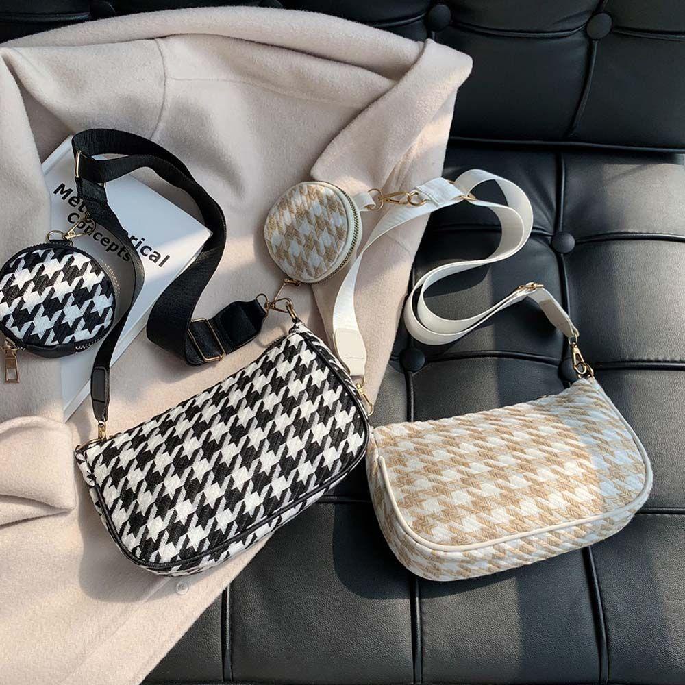 Set 2 Món Túi Đeo Vai + Túi Đeo Chéo + Dây Đeo Tùy Chỉnh Phong Cách Cổ Điển Thời Trang Cho Nữ