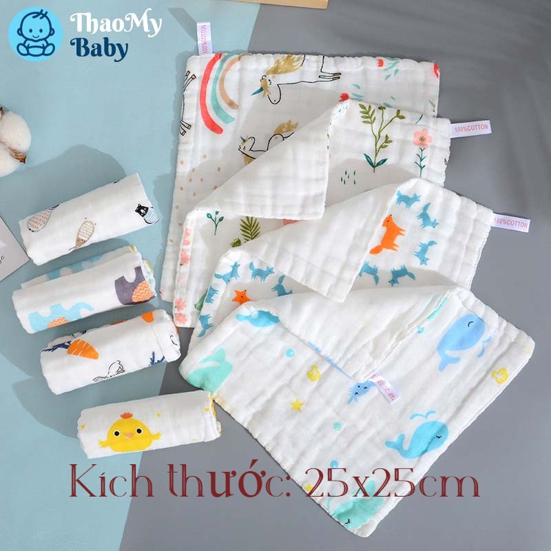 [Mã 267FMCGSALE giảm 8% đơn 500K] Khăn Mặt Xô 6 Lớp Cotton Cho Bé