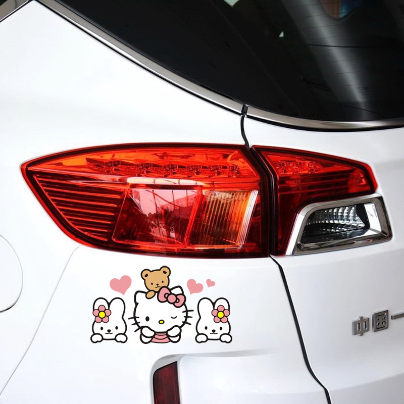 Decal DáN Hello Kitty PhảN Quang Cho Xe Hơi / Xe MáY