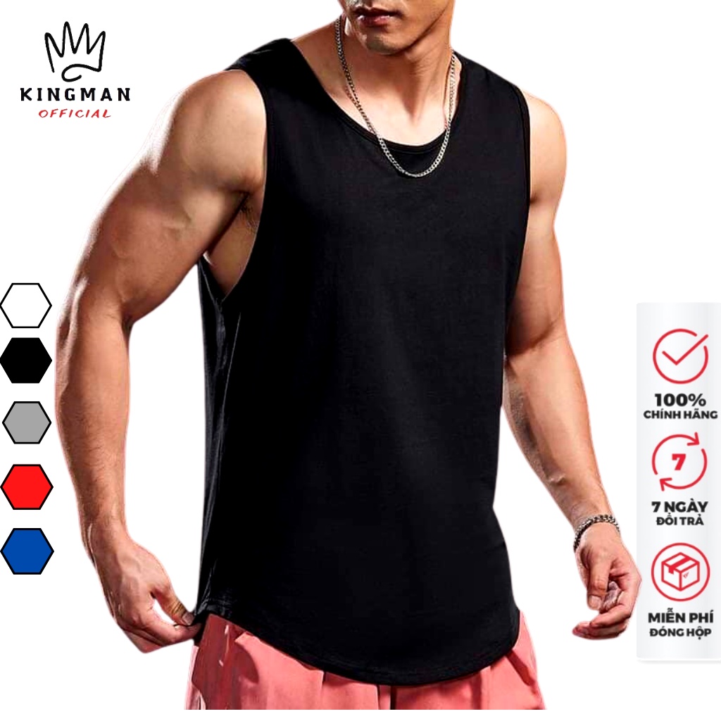 Combo 5 Áo ba lỗ nam 𝐊𝐈𝐍𝐆𝐌𝐀𝐍  3 lỗ sát nách tập gym thể thao co giãn siêu thấm mồ hôi đủ size nhiều màu vải cotton