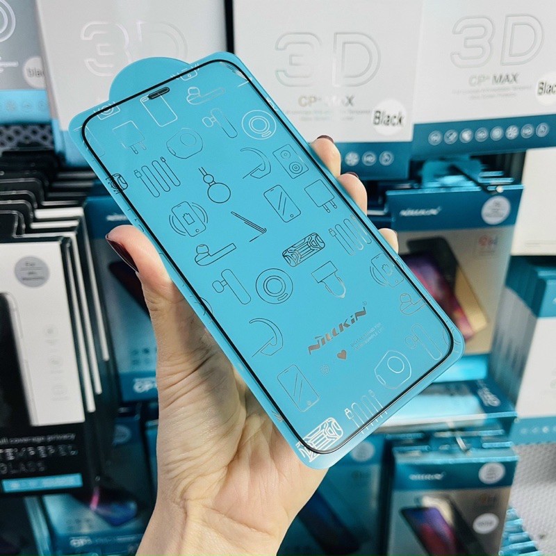 (Kèm kính camera) Kính cường lực chống bụi màng loa Nillkin HD 2 in 1 cho Iphone 12/ 12 Pro Max Chính hãng