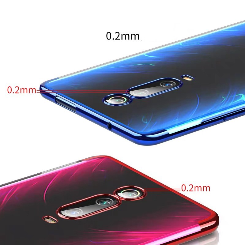 Ốp điện thoại trong suốt viền màu cho Xiaomi Redmi K20 Pro Redmi Note 7 Note 5 Pro S2 Mi 9 Mi 8 Lite A2 MAX 3 Mix 2S