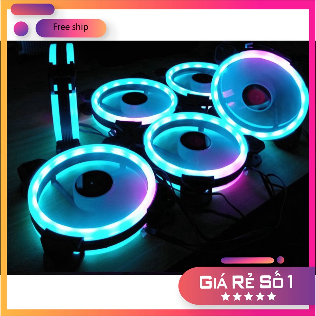 Quạt Tản Nhiệt, Fan Led RGB Dùng Cho PC - Fan Case siêu đẹp - Có bán kèm hub và điểu khiển MSP 02109
