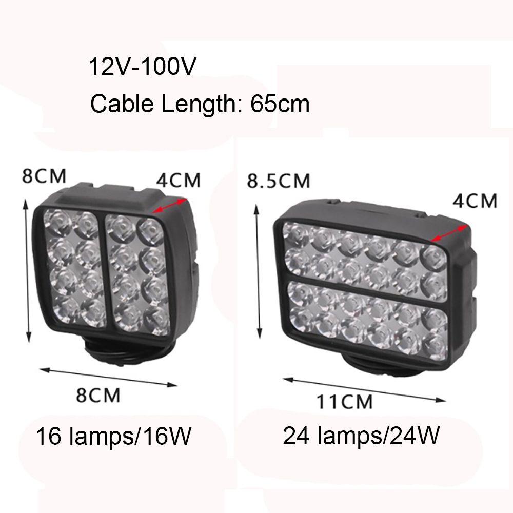SHOUKEY Đèn Pha Siêu Sáng 12V-100V 16 / 24 LED Chất Lượng Cao Dành Cho Xe Đạp Điện
