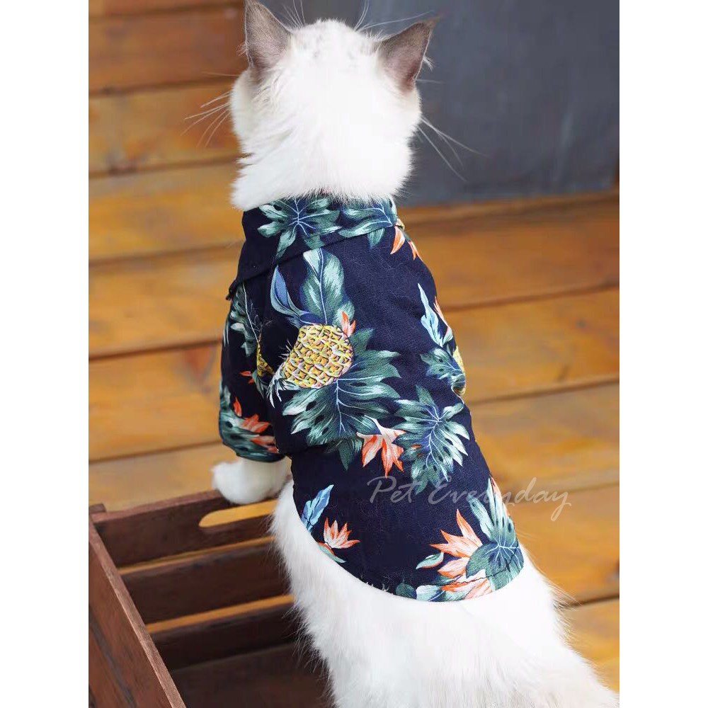 Áo thun in hoạ tiết Hawaii đáng yêu cho thú cưng