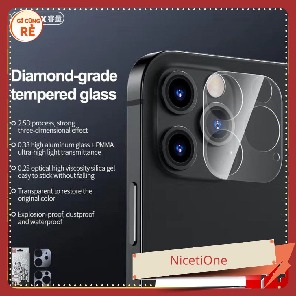 Kính cường lực bảo vệ Camera iPhone 15 Pro max/ 14 Pro max/ 15 Plus 11 Pro max/ 12 Pro Max / 13 Pro Max