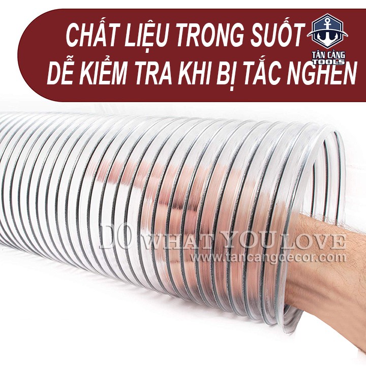 Ống Dẫn Hút Bụi Lõi Thép Phi 100 - 1 Mét