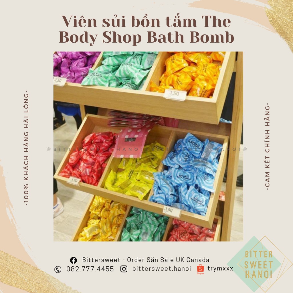 [75g] Viên thả bồn tắm Bath Bomb The Body Shop - Viên sủi bồn tắm tạo bọt Bath Bubble