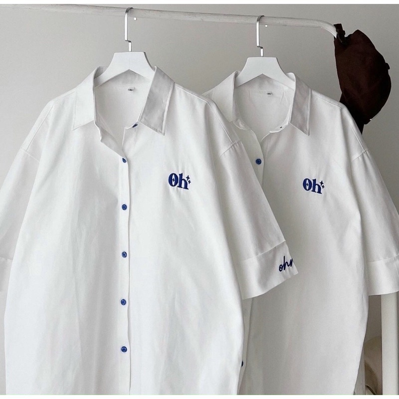 Áo Sơ Mi Form Rộng Thêu Nổi OH OH Nam Nữ Unisex