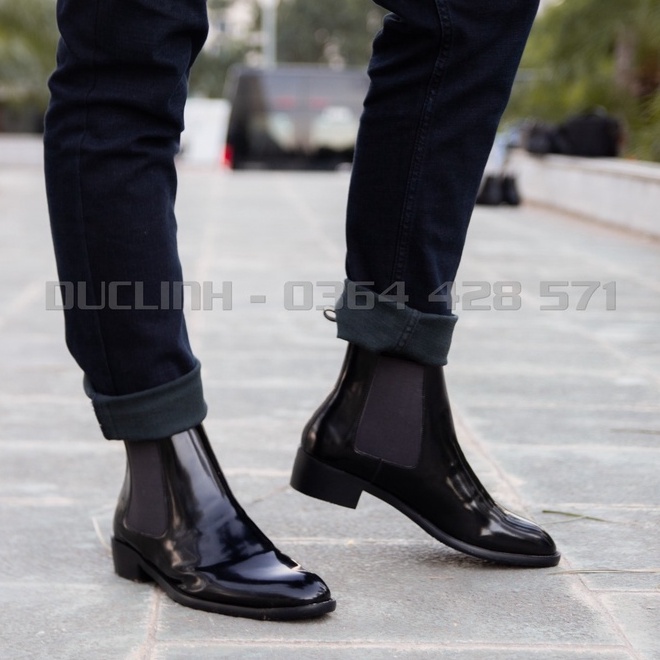 [TẶNG TẤT CAO CẤP] Giày Chelsea Boots Nam Classic màu Đen, phiên bản cổ cao lịch sự, dễ phối đồ màu đen bóng, đen và nâu | BigBuy360 - bigbuy360.vn