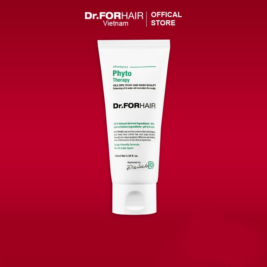 Dầu gội CHO DA NHẠY CẢM, chiết xuất thực vật an toàn và dịu nhẹ Dr.FORHAIR Hàn Quốc Phyto Therapy Shampoo 100ml