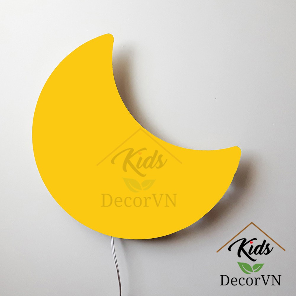 Đèn ngủ cho bé hình Trăng màu vàng đèn ngủ phòng bé, đèn ngủ treo tường moon lamp kid room kidsdecorvn wall lamp