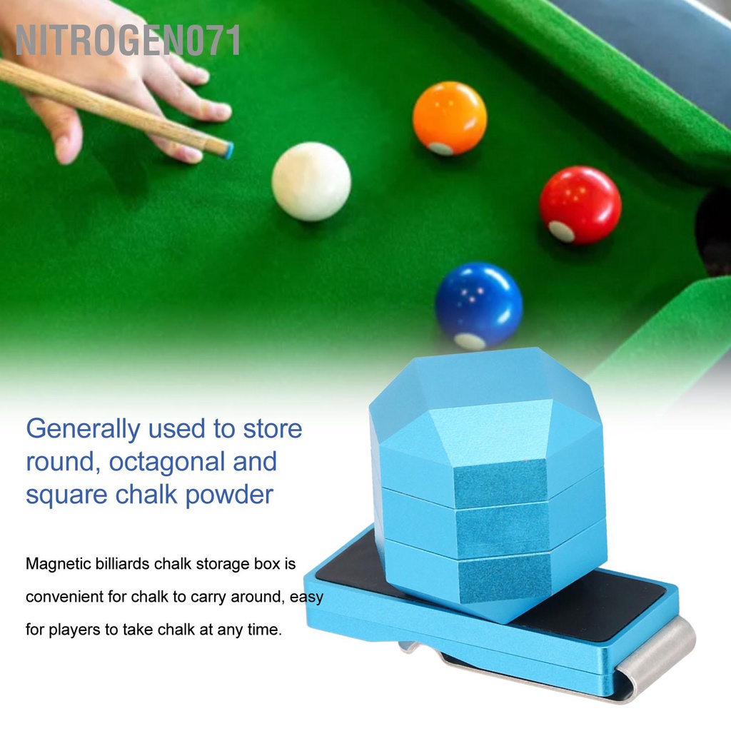 Hộp đựng phấn nhôm Cue Kẹp bát giác Đa năng 3 lớp Billiard Hồ bơi Phụ kiện bidaNitrogen071