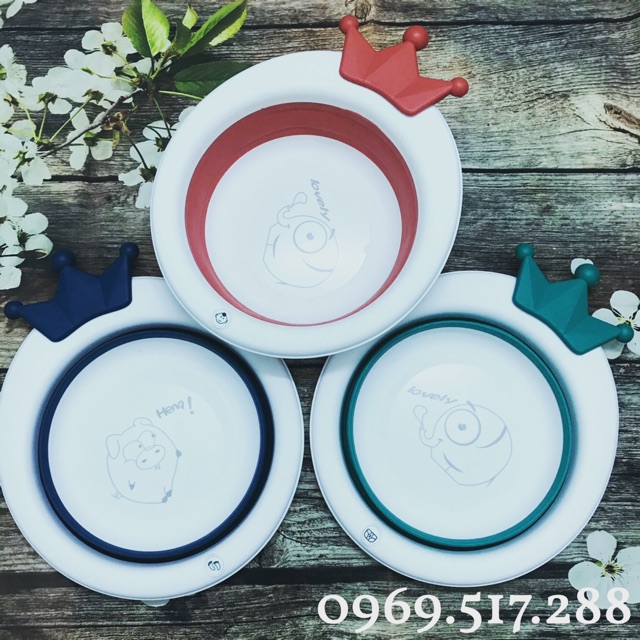 Chậu Rửa Mặt Gấp Gọn Hình Vương Miện Đáng Yêu Cho Bé