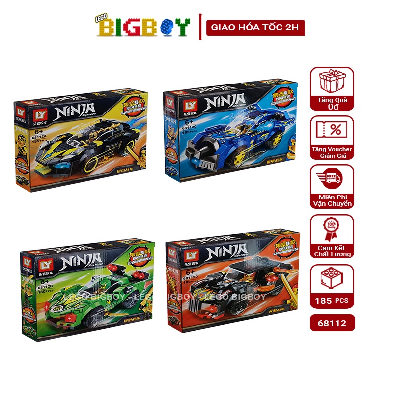 Lego ninjago xe đua 68112 robot lắp ghép đồ chơi xếp hình 185 pcs nhựa abs nguyên bộ an toàn chi tiết LEGOBIGBOY