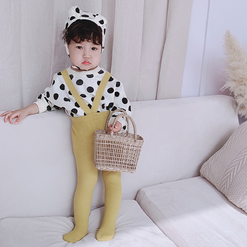 Quần Legging Màu Trơn Chất Liệu Cotton Cho Bé Gái