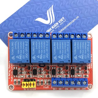 Module Relay 4 Kênh 24VDC hoặc 12VDC chọn mức kích hoạt - S4H24