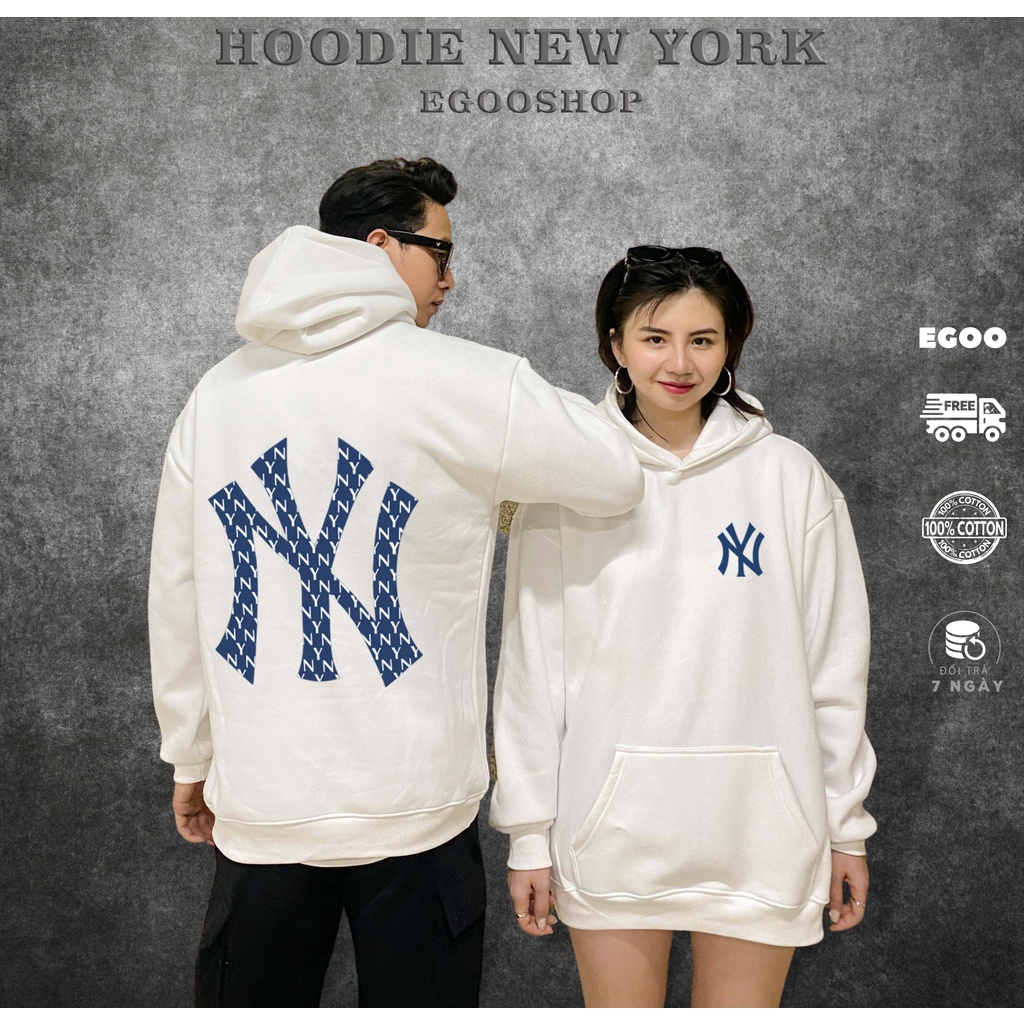 Áo Hoodie NY New York Form Unisex, Áo Dài Có Mũ Nỉ Bông NY New York 350gsm dày mịn PLAY1