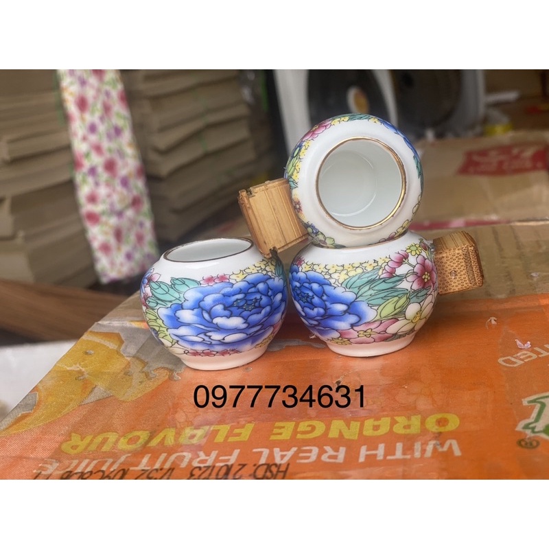 Cóng Bách Hoa Decal Trung Quốc bộ 3 chiếc phụ kiện lồng chim chào mào, chích choè cao cấp