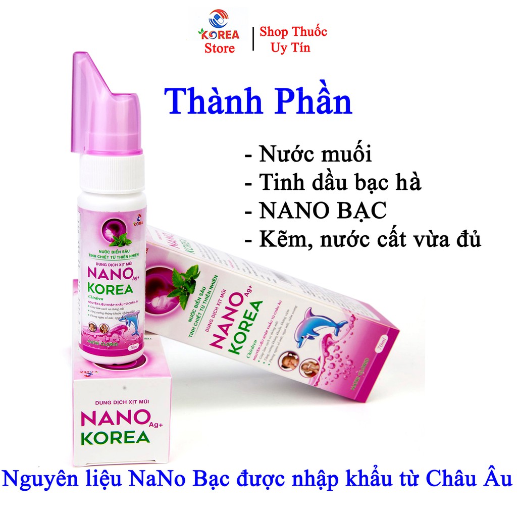 Nước muối sinh lý NANO KOREA dung dịch xịt mũi lọ 70ml