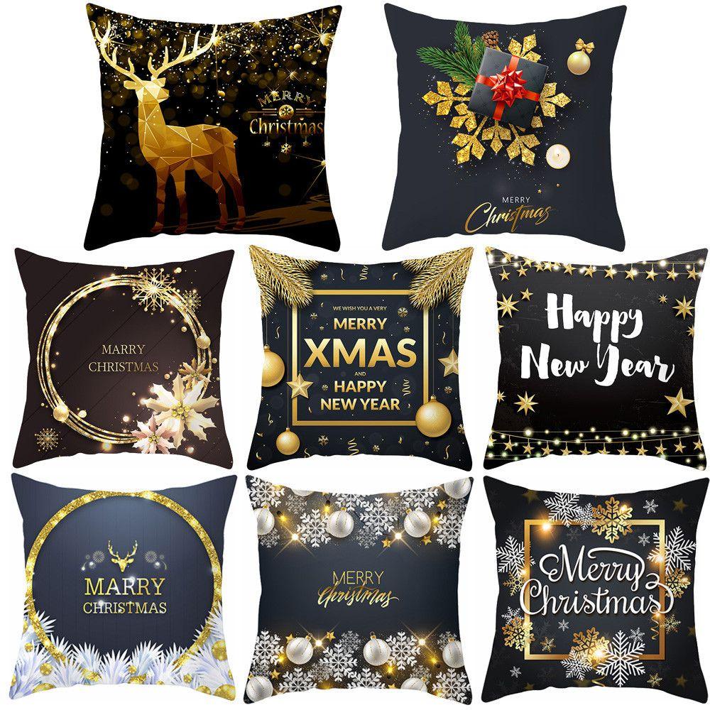 Vỏ Gối Hình Vuông Mềm Mại Phong Cách Giáng Sinh