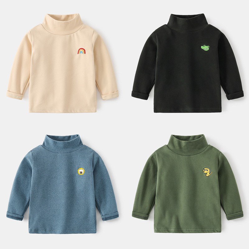 Áo thun cổ lọ cotton cho bé trai, bé gái - Hàng xuất - MC0175