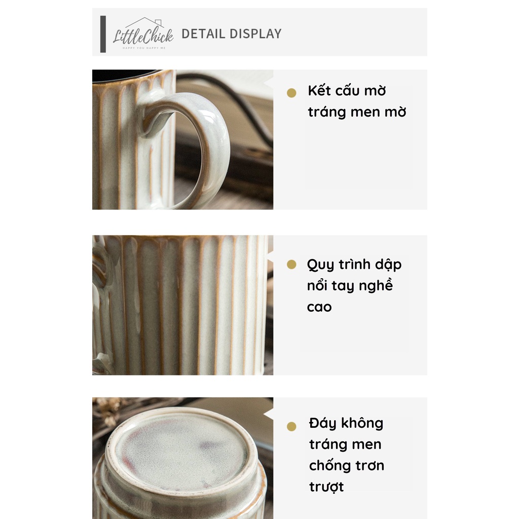 Cốc cà phê ly sứ dung tích lớn 500ML #littlechickhome