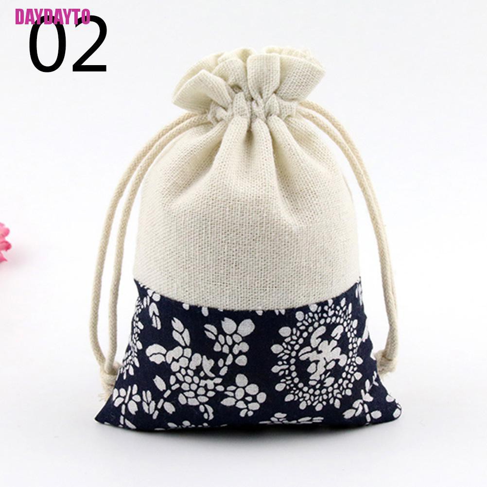 Set 2 Túi Vải Cotton Đựng Trang Sức Làm Thủ Công