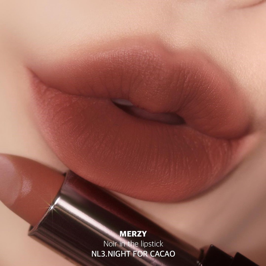 (Chính Hãng) Son Thỏi Merzy Noir In The Lipstick 3.3gr #NL3. Night For Cacao (Tông Nâu Cacao)