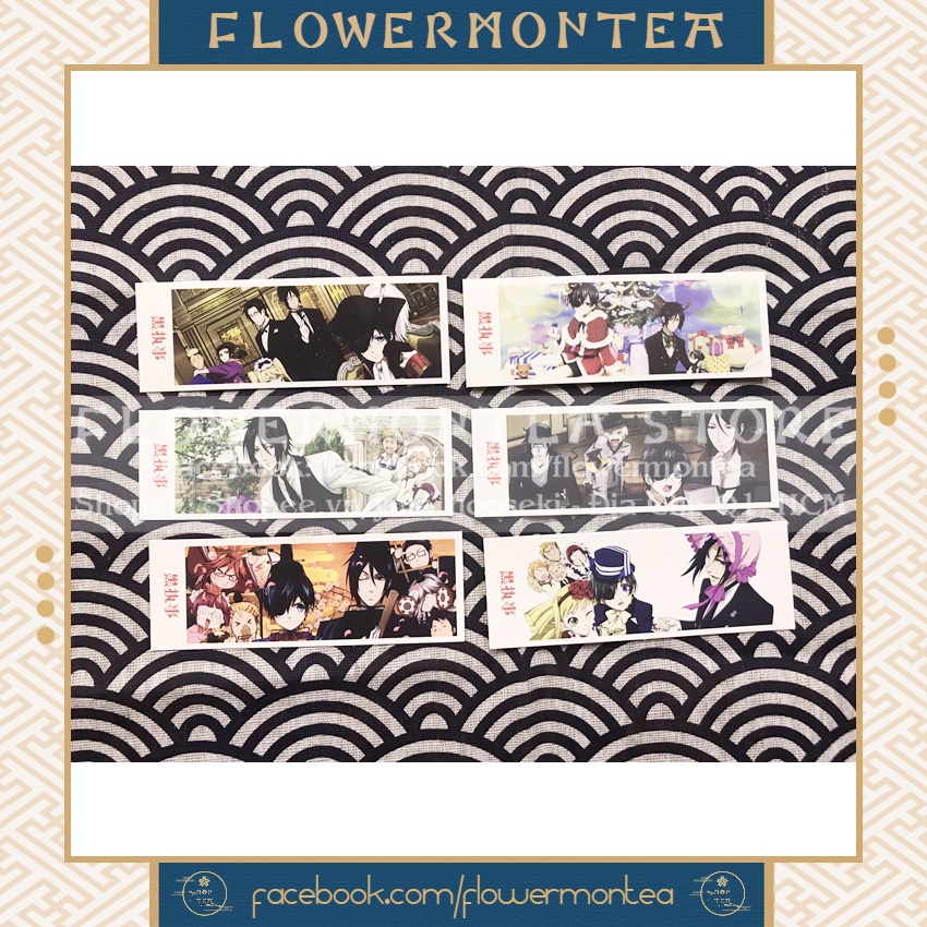 Set 6 Thẻ Đánh Dấu Sách | Bookmark Giấy - Kuroshitsuji | Hắc Quản Gia