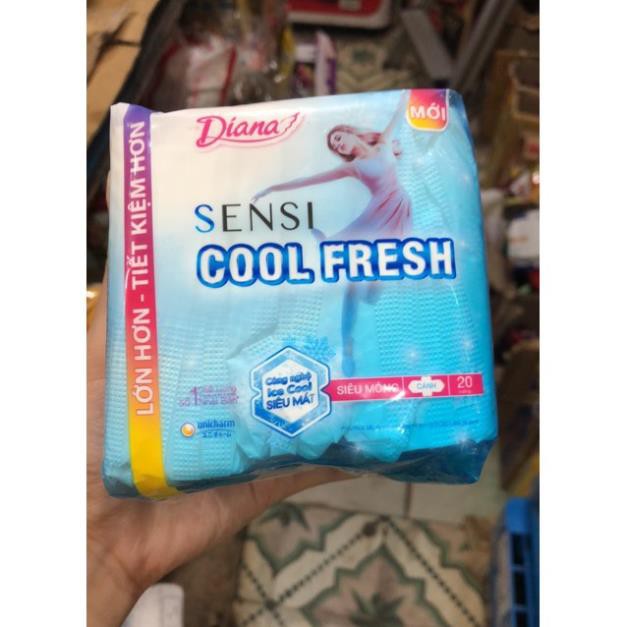 Băng Vệ Sinh Sensi Cool fresh Siêu Mỏng Cánh Bịch Đại 20 Miếng