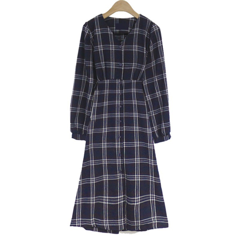 Váy kẻ ô Moran mùa thu style Hàn Quốc