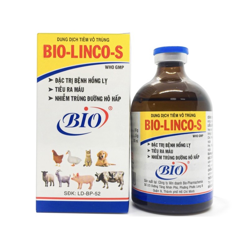 BIO LINCO-S 2O ml - TRI SƯNG MẮT- KHÒ KHÈ TRÊN VẬT NUÔI