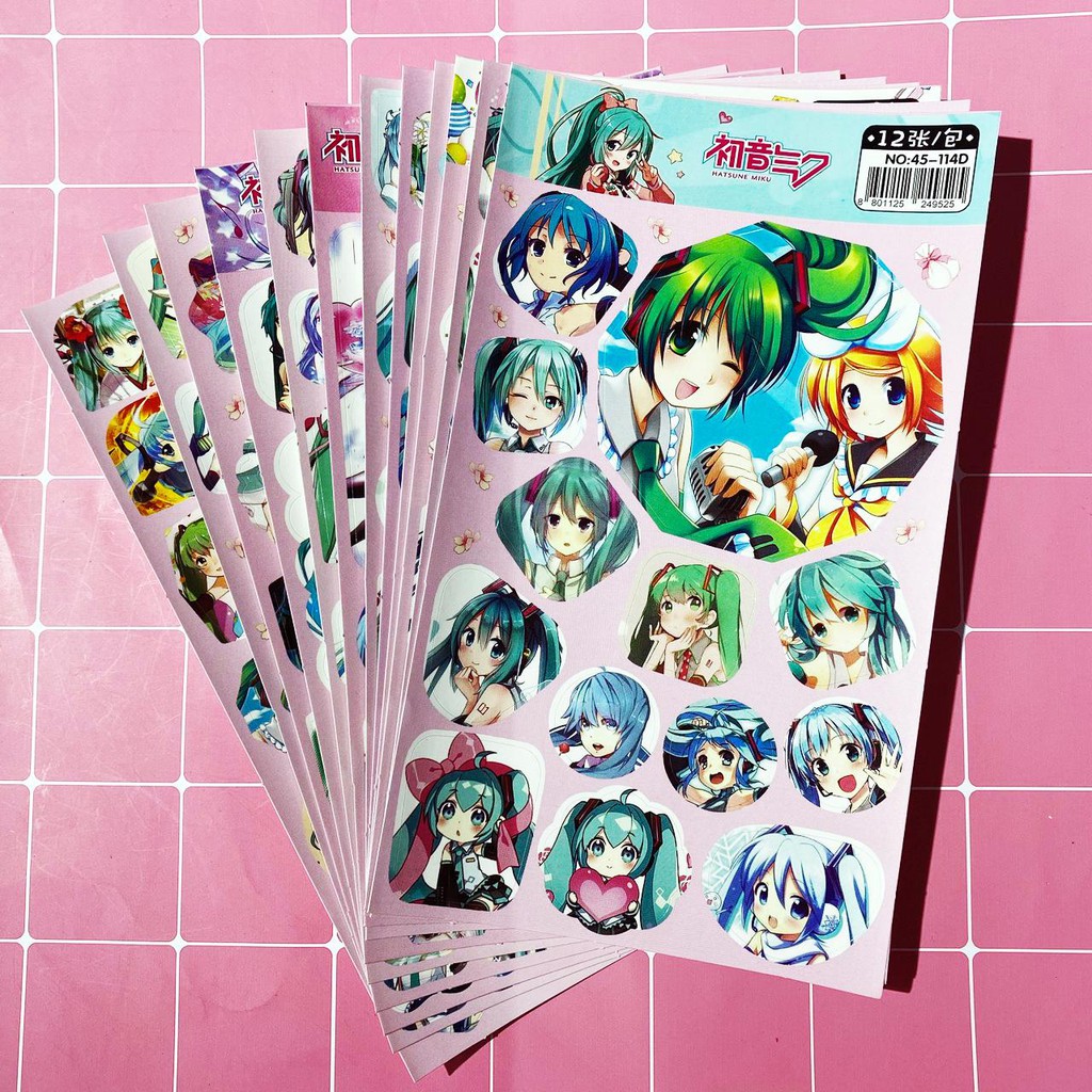 Ảnh dán 12 tấm sticker NGÔI SAO THỜI TRANG in hình anime chibi