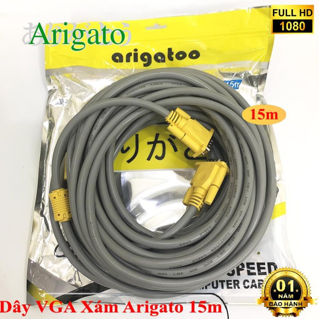 Dây VGA 15m Xám Arigato | BigBuy360 - bigbuy360.vn