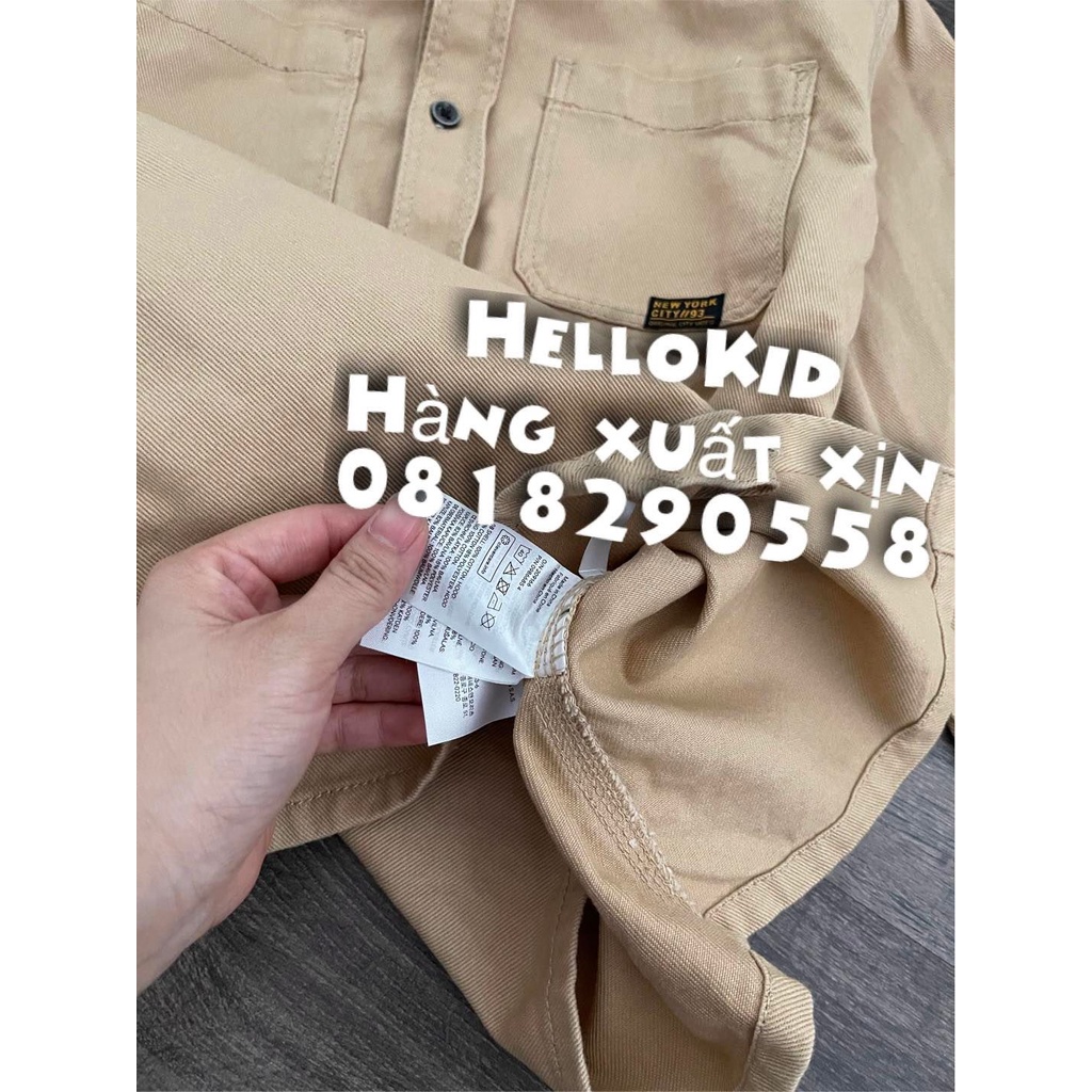 A588 - Áo khoác kaki dáng sơmi kèm mũ bé trai