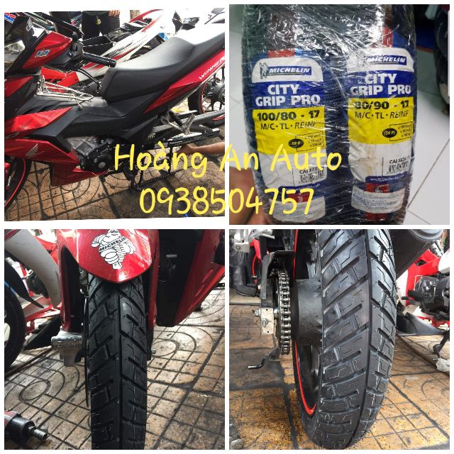 Vỏ lốp xe Michelin City Grip Pro (vỏ ko ruột) và City Pro (vỏ dùng ruột) tất cả các size cho tay ga và xe số.