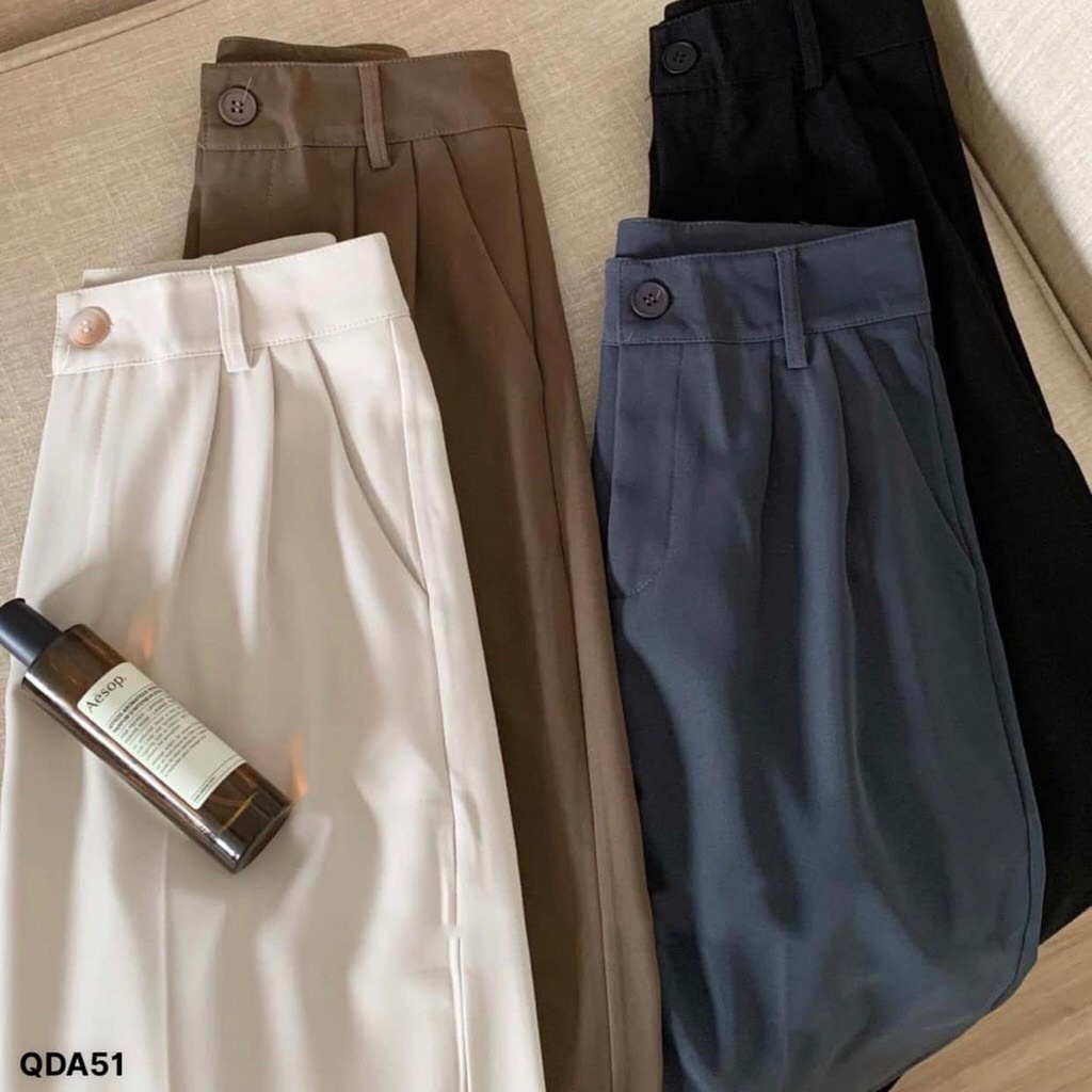 Quần Ống Rộng Cao Cấp Culottes Chất Ruby Chính Hãng Xuất Hàn Cao Cấp, Sẵn đủ màu.
