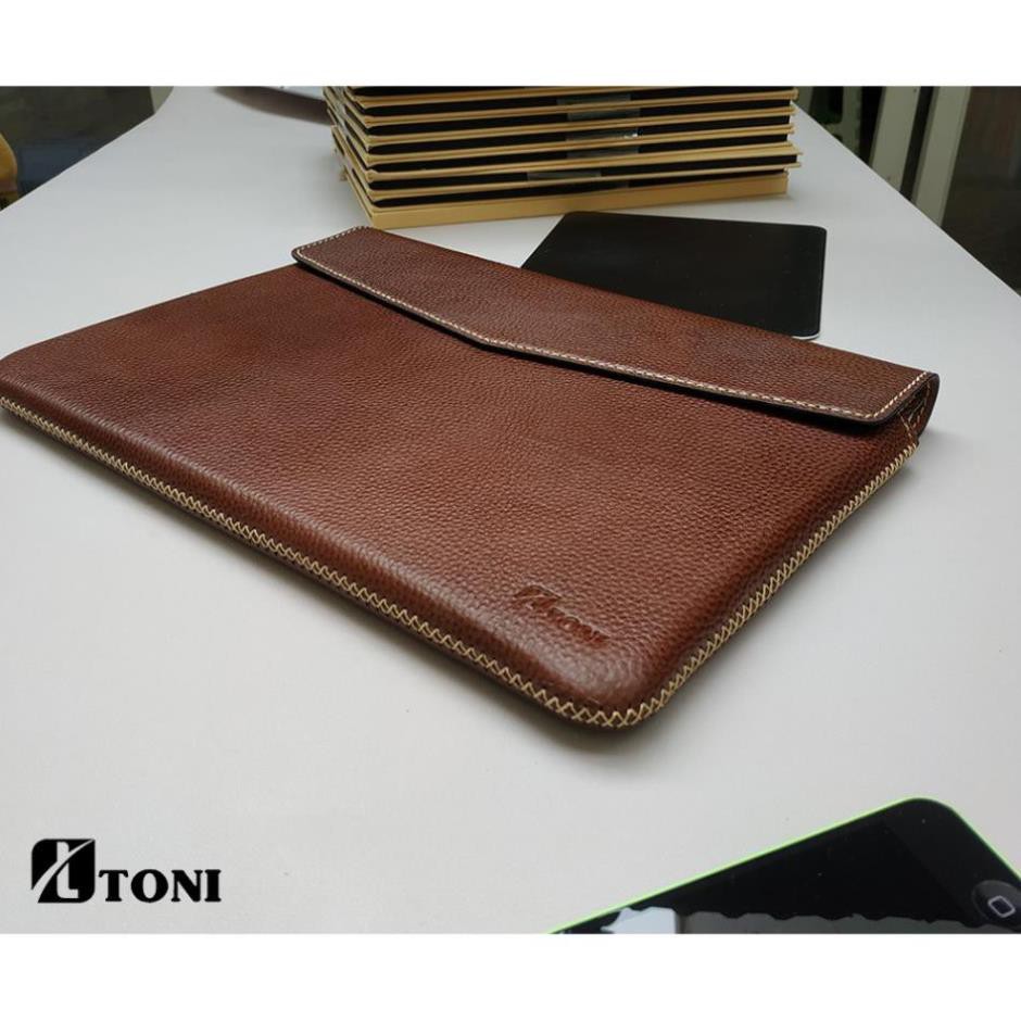 Bao da thật Surface Pro 3,4,5,6,7,7plus, Dell Xps, hp envy handmade TONI