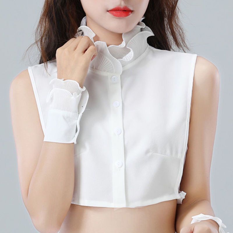 Cổ Áo Sơ Mi Giả Đa Năng Màu Trắng Đen Dễ Phối Đồ Thời Trang Xuân Thu Cho Nữ