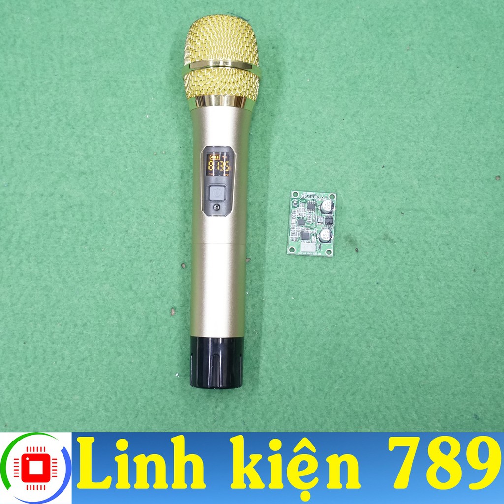 Micro không dây UHF màu vàng chạy 1 pin 18650