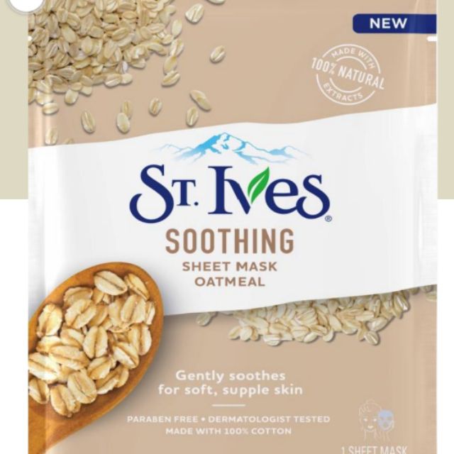 Mặt nạ dưỡng da mềm mịn St. Ives soothing sheet mask oatmeal - 1 miếng