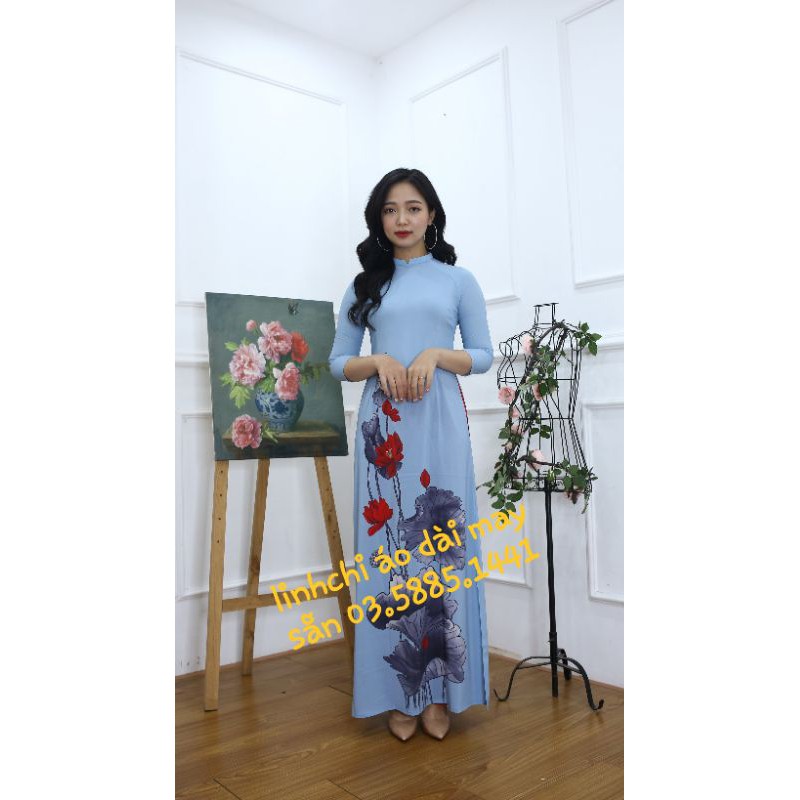 áo dài thiết kế siêu phẩm đi chơi lễ chùa tay lỡ cổ tàu | BigBuy360 - bigbuy360.vn