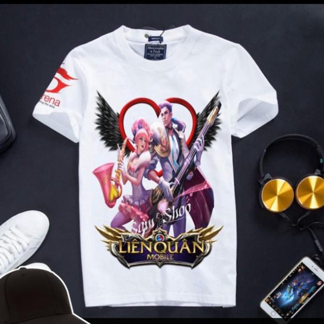 VHL Store [KM Khủng] Áo Liên Quân Mobile Cotton Màu Trắng Co Dãn 4 Chiều Elsu + Roxie VHL Store