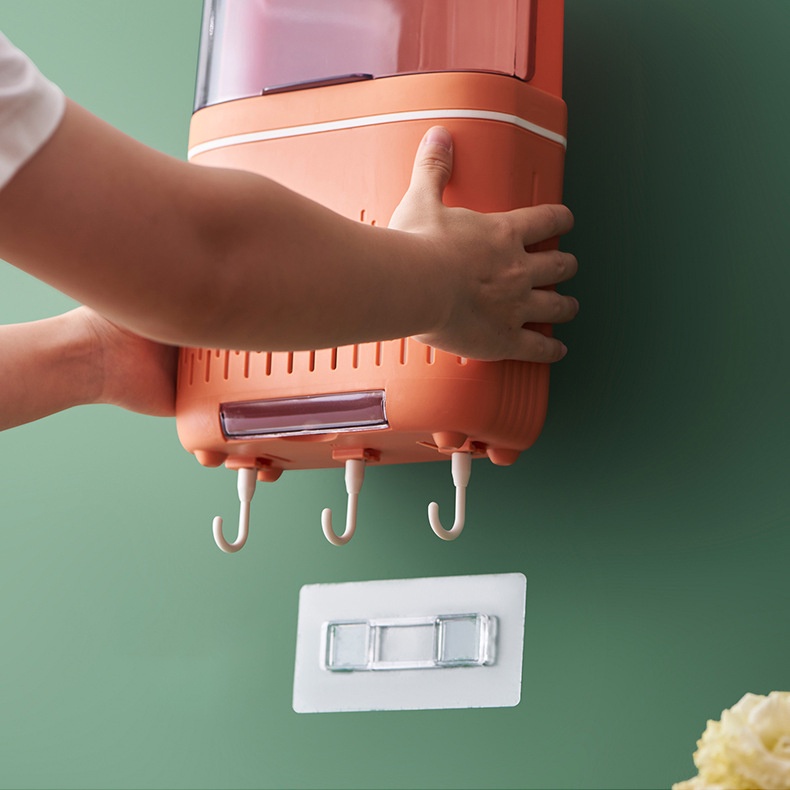 Ống đựng đũa, hộp đựng đũa muỗng cao 30 x dài 19.5 x  rộng 9.5cm có nắp đậy chống bụi,- Elliver