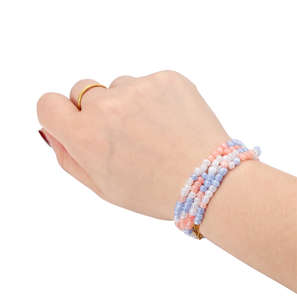 Set 300 hạt cườm St.kunkka 3mm màu macaron dễ thương tự làm trang sức thủ công