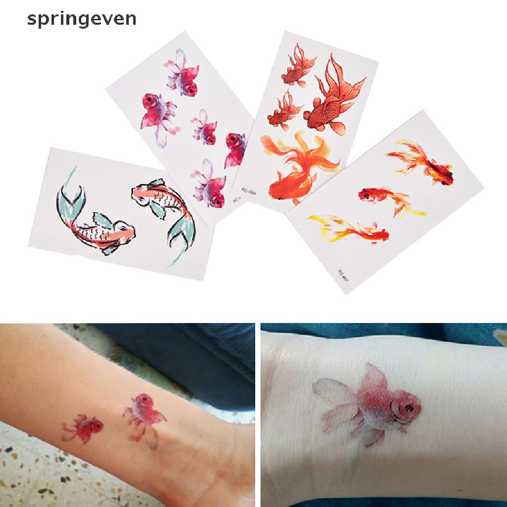 Hình Xăm Dán Tạm Thời Hình Cá Vàng Chống Nước